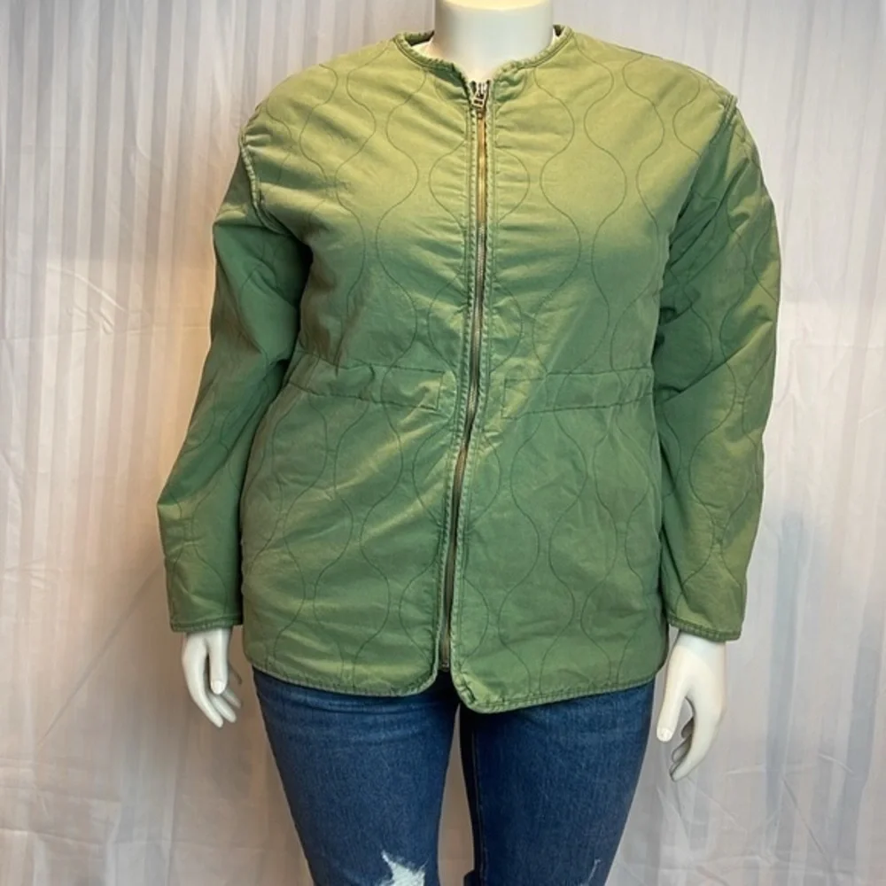 UNIVERSAL THREAD Soft Corduroy Zip Up Green Jacket‎ XXL Patch Pocket